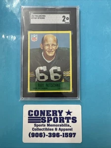 1967 Philadelphia Football Ray Nitschke #79 - SGC 2 Green Bay Packers Legend - Picture 1 of 3