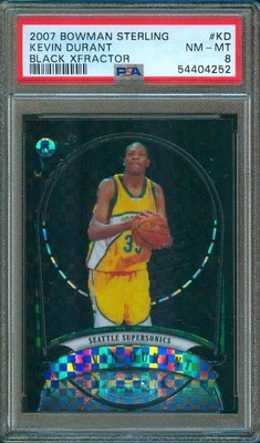 2007-08 Bowman Sterling KEVIN DURANT Rookie Black xfractor #4/10 #KD PSA 8 - Image 1 of 2