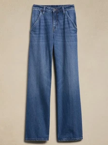 Banana Republic Luxe High Rise Wide Leg Trousers Jeans Size 29 8 - Picture 1 of 8