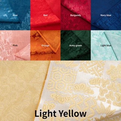 Satin Faux Silk Fabric Chinese Floral Damask Jacquard Brocade Costume Retro - Image 1 of 4