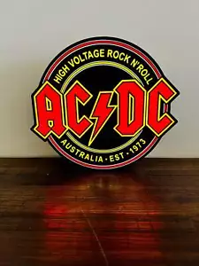 AC/DC - High Voltage Rock n' Roll Logo - LED night light / LED Light up wall art - Picture 1 of 11