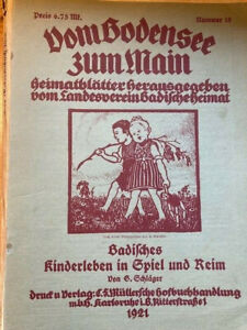 Badisches Kinderleben in Spiel und Reim - Vom Bodensee zum Main Nr. 15/1921