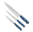 Dura Living 3 Piece Kitchen Knife Set Forged Stainless Steel Blue