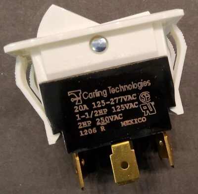 CARLING TECHNOLOGIES CARLING (5-PACK) ROCKER SWITCH 20A 125-277VAC TIGL721-1S-WH-NWH