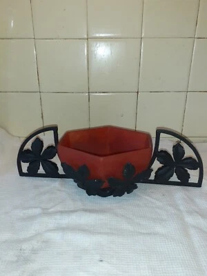 Vidé Poche coupe  FER FORGE et  PATE DE VERRE  ART DECO   - Photo 1/4