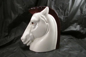De colección Rara Kent Art Ware Cabeza de Caballo de Troya Cerámica Japón Marrón Blanco Años 1930 - Imagen 1 de 10