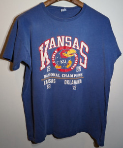 Vintage 1988 Kansas Jayhawks National Champions Basketball Champion T-Shirt XXL