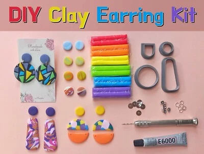 Easy DIY Clay Earring Kits | Gift Idea | Make your own earrings | Kids craft - Image 1 of 4