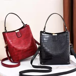 Vintage Leather Handbag Large Capacity Women Tote Bag Shoulder Crossbody Bags - Picture 1 of 30