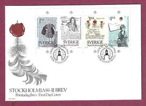 SWEDEN – FDC – 1984 – STOCKHOLMIA ‘86 ISSUE - Scott #1505a – BOOKLET PANE OF 4  - Picture 1 of 1