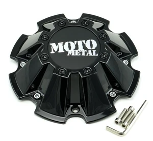 NEW Moto Metal Gloss Black Wheel Center Cap w/ Screws 5/6/8 Lug MO962 MO200 - Picture 1 of 3