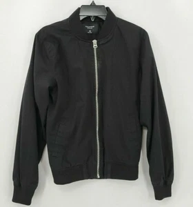 Cedar Wood State Adult Women Small Solid Black Full Zip Mock Neck Jacket - Picture 1 of 5