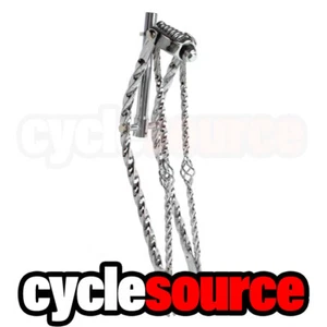 OG 26" Cruiser Bicycle Bike Classic All Square Spring Fork W/Cage Twisted Chrome - Picture 1 of 2