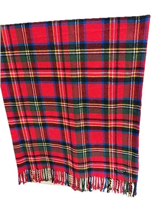 Roca Home Throw Blanket Red Plaid Christmas 50”x 67" Portugal New Plaids Tartan - Image 1 of 4
