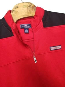 Vineyard Vines Shep Shirt Fleece Sweater Mens Size XL Red 1/4 Zip Pullover - Picture 1 of 7