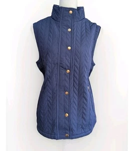 NEW W Lane Vest Womens 14 Navy Workwear Staple Puffer Vest Discontinued RRP$130 - Picture 1 of 10