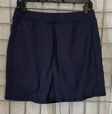 全新无标签 Chadwicks Real Comfort Skort 全新女式 S 法国 Terry • 蓝色海军蓝 — 第 1/4 张图片