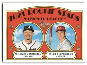 2021 NL Rookie Stars William Contreras Tyler Stephenson 2021 Topps Heritage #81 - Foto 1 di 2