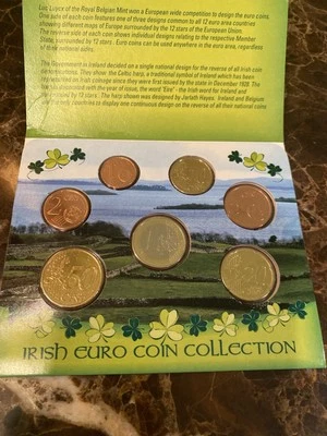 IRLANDA: JUEGO DE MONEDAS DE EURO IRLANDESAS EN VITRINA. EDICIÓN PRIMER AÑO Foto 1 de 4