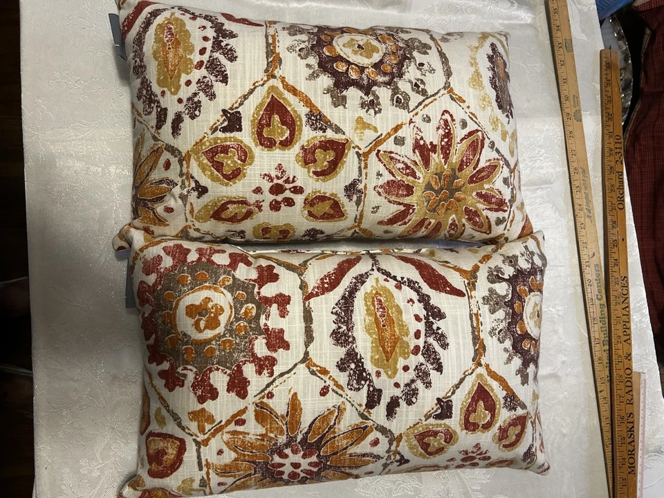 "Juego de 2 almohadas lumbares de especias de piedra antigua perfecta 11,5" x 18,5 x 5""" Foto 1 de 4