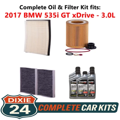 2017 BMW 535i GT xDrive 3.0L Complete Cabin, Air & Oil Filter Kit (0W-30) Foto 1 de 4