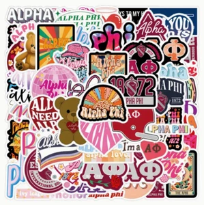 SET OF 60 ALPHA PHI SORORITY SELF-ADHESIVE STICKERS-2"-NEW! - Picture 1 of 2