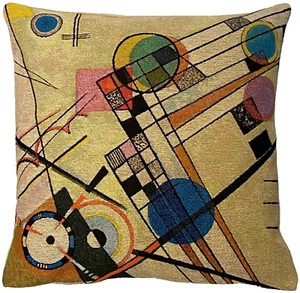 KANDINSKY COMPOSITION VIII C 18" 46CM BELGIAN TAPESTRY PILLOW CUSHION COVER, ZIP - Picture 1 of 6