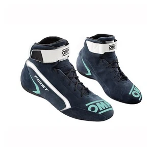 OMP Italy FIRST MY21 Racing Shoes Navy/Turquoise (FIA ) (EUR 42) - Picture 1 of 3