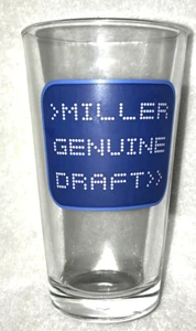 Miller Genuine Draft Beer 16 OZ Pint Libbey 5139 Shaker Glass NEW Blind Date MGD - Picture 1 of 2