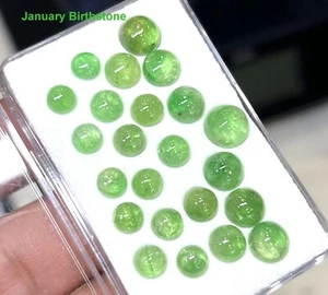 Granato Tsavorite Naturale Granato Verde Cabochon Tsavorite Granato Lotto 25,95 Carati - Foto 1 di 4