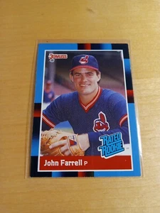 1988 Donnruss #42 tarjeta de béisbol de los indios John Farrell (novato clasificado), estrella. (EN MUY BUEN ESTADO) - Imagen 1 de 2