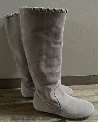 ЗИМНИЕ САПОГИ Pedro Garcia ДО КОЛЕНА СЕРЫЕ ЗАМШЕВЫЕ С МЕХОВОЙ ПОДКЛАДКОЙ РАЗМЕР 36,5 - Изображение 1 из 4