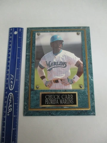 Chuck Carr Florida Marlins Picture with Plaque 8" x 6" Cover