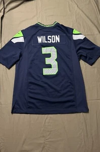 Seattle Seahawks Russell Wilson Jersey Nike Men’s Size Large Navy NFL - Picture 1 of 6