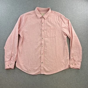 Fat Face Shirt Mens Large Pink Long Sleeve Button Up Preppy Casual Linen Adult - Picture 1 of 14