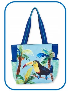 Bolso de hombro SD4351 Tropical Tucán artístico de lona 16"x3.5"x13 - Imagen 1 de 3