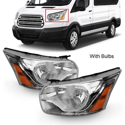 For 2014-2024 Ford Transit 150 250 350 Headlight w/Bulbs Driver Passenger Side - Image 1 of 4