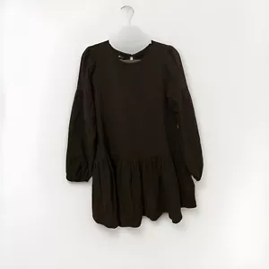 Billabong Mini Dress Women's Small Grey Long Sleeve Neck Cotton - Picture 1 of 6