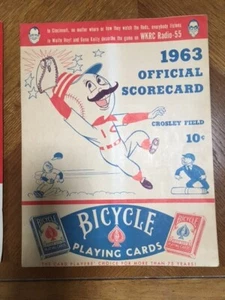 1963 Reds vs. New York Mets scorecard HOF Pete Rose Playing 2nd Base - Picture 1 of 5