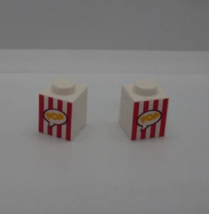 Lego 2 Bausteine Popcorn Box ( 1er Einer rot gelb 1 x 1 Zubehör Kleinteile ) Neu - Bild 1 von 1