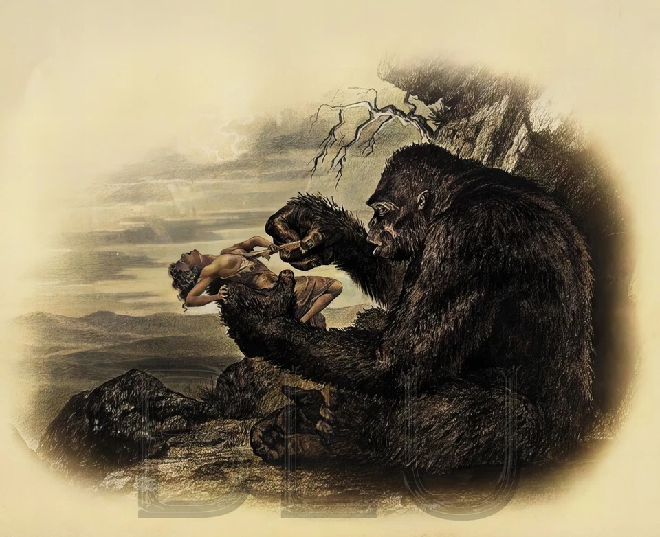 Impresión fotográfica King Kong 1933 quitando negligee de Fay Wray 11 x 14" Foto 1 de 1