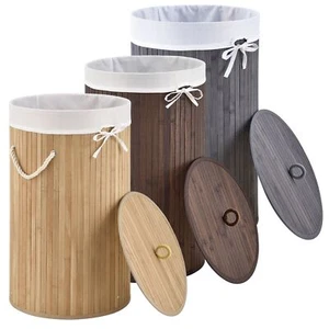 Wäschekorb Wäschesammler Bambus Wäschebox Wäschesack Korb Wäschetonne Juskys® - Bild 1 von 12
