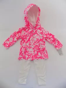 NUEVO Carters Niñas 2 Piezas Rosa Blanco Vellón Conjunto Con Capucha Top y Leggings Conjunto 18 Lunes - Imagen 1 de 5