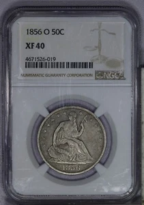 1856-O Liberty Seated Half Dollar 50c NGC XF40 EF40 - Sweet original coin! LB - Picture 1 of 2