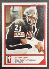 1984 JOGO McDonalds CFL Football - Tyron Gray - Ottawa Rough Riders