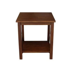 International Concepts End Table 25" x 22" Wood Frame Rectangle Brown Espresso - Picture 1 of 7
