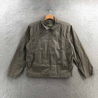 Eddie Bauer Jacket Mens Large Gray Cotton Full Zip Collared Long Sleeve Pockets - Image 1 of 4