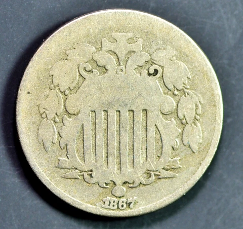 1867 SHIELD NICKEL WITHOUT RAYS Cover
