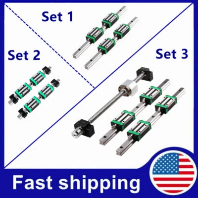 HGR20 HGR15 Linear Guide Rail HGR15/20CA+SFU1605/1204/2005 BallScrew BK/BF12 Set
