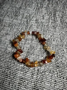 Crystal Gemstone Stretch Bracelet Carnelian - Picture 1 of 1